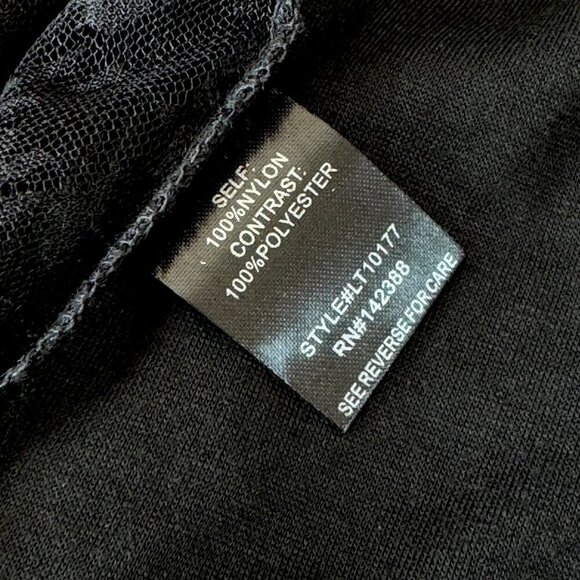 NWOT Love & Love Crop Top Black Lace Sleeveless Cut Out Cross Straps Sz. L - Picture 8 of 10